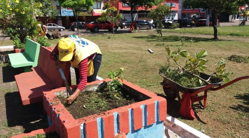 Ação ocorreu na Praça Nossa Senhora de Fátima em Macapá (Foto: Jéssica Alves/G1)